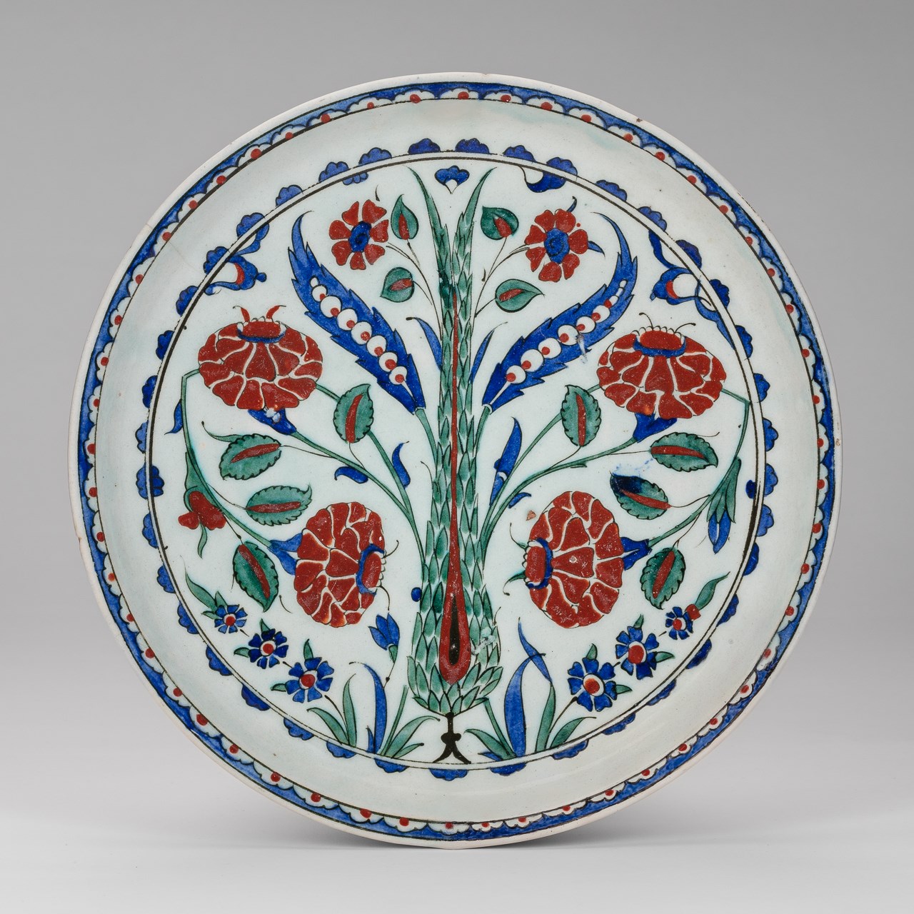 Iznik Dish with Cypress Tree